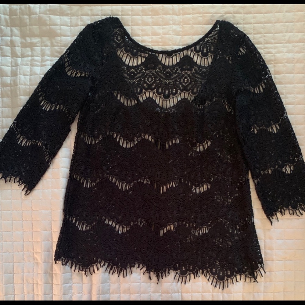 Black Lace Top. Size Small. Zara Collection